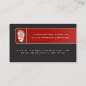 Grote Vingerafdruk Rood & Grijs Tech Visitekaartje (Achterkant)