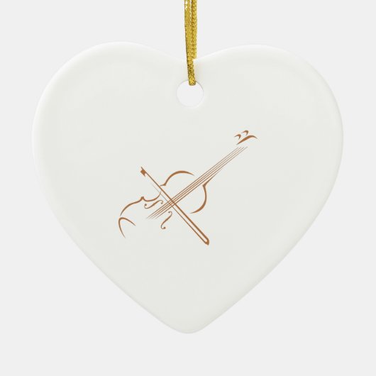 GROTE VIOLIN KERAMISCH ORNAMENT (Voorkant)