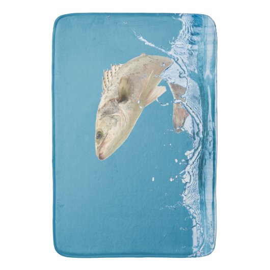 grote vis die uit het water springt badmat (Voorkant Verticaal)