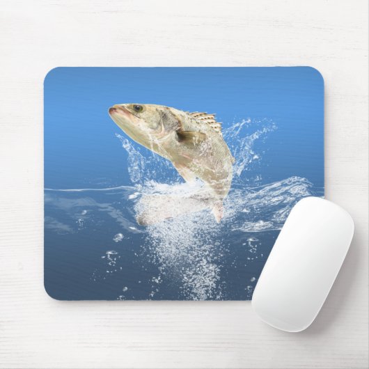 grote vis die uit het water springt muismat (Met muis)