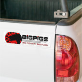 Grote vis eet grote vliegen bumpersticker (Op Truck)