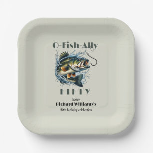  grote vis Het aas vanishAlly 50ste verjaardag Papieren Bordje