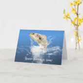 Grote vis verjaardag kaart (Gele Bloem)