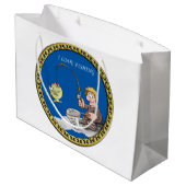 Grote visser die op het ijs vist large cadeauzakje (Achterkant Gekanteld)