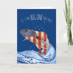 Grote vlagvis voor verjaardag kaart
