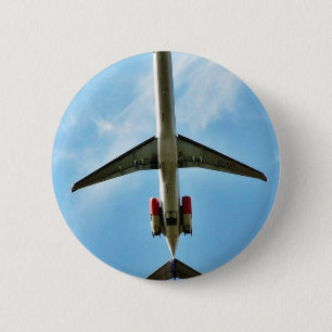 Grote vliegtuigen vertrekken ronde button 5,7 cm