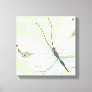 Grote Vlinder op Stippen Canvasprint Canvas Afdruk