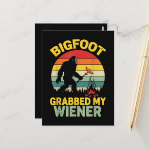 Grote Voet Greep Mijn Wiener Grappige Sasquatch Briefkaart