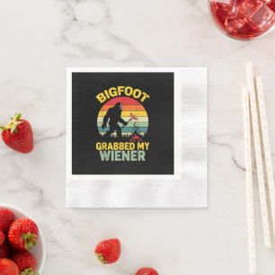Grote Voet Greep Mijn Wiener Grappige Sasquatch Servet