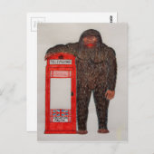 grote voet met telefooncel, briefkaart (Voorkant / Achterkant)