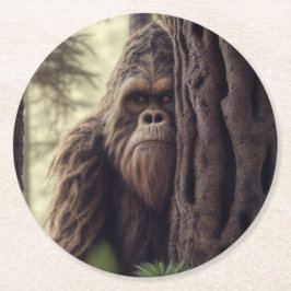 Grote voet/sasquatch ronde kartonnen onderzetter