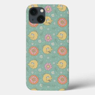 Grote Vogel Bloemmotief met Goede Vibes iPhone 13 Hoesje