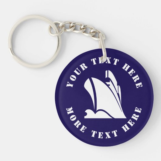 Grote vrachtschip aangepaste sleutelhanger (Voorkant)