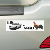 Grote vrachtwagen, klein..... bumpersticker (Op auto)