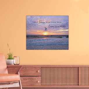 Grote vrede Zachtgele zonsondergang Poster