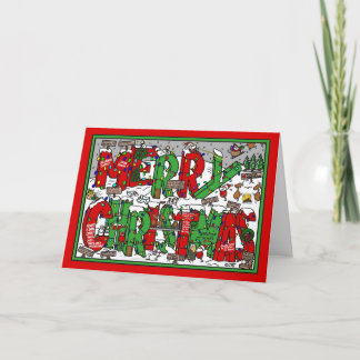 Grote Vrolijke Kerstkaart Feestdagen Kaart