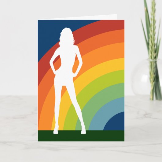 grote vrolijke regenboog die uit aankondiging (Voorkant)