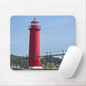 Grote vuurtoren van Haven Michigan Muismat (Met muis)