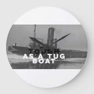 Grote wandklok stevig als sleepboot klok