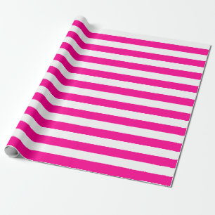 Grote warmroze en witte stripes — Verpakkingspap Cadeaupapier