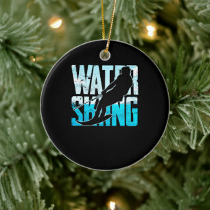 Grote waterkieming Gift Water Skiing Water Skier Keramisch Ornament