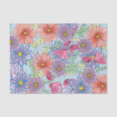 Grote Waterverf Bloemen en bladeren Botanisch Tissuepapier (Voorkant)