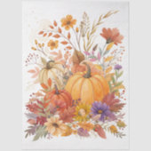 Grote Waterverf Herfst Wildflowers & Pumpkins Tissuepapier (Voorkant)