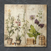 Grote  Waterverf Natuurlijke Wildbloem Tegeltje