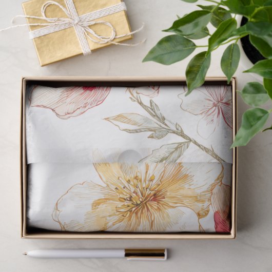 Grote Waterverf Wildflowers Boeket Decoupage Tissuepapier (Geschenk)