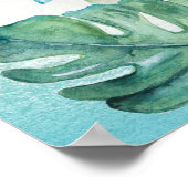 Grote Waterverf Zeeen schildpad en zwarte bladeren Poster (Hoek)