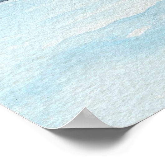 Grote Waterverf zeilboot en Ocean Art Poster (Hoek)