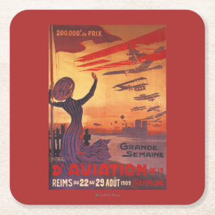 Grote week van de luchtvaart - Poster voor vrouwen Vierkante Kartonnen Onderzetter