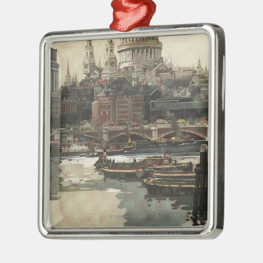 Grote Westerne spoorweg St. Paul's reisposter Metalen Ornament (Links)