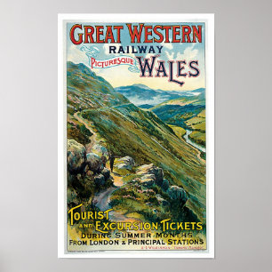 Grote Westerne spoorweg ~ Wales Poster