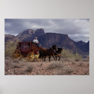 Grote Westerne trail-stagecoach Poster