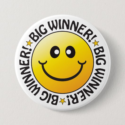 Grote winnaar badge ronde button 7,6 cm (Voorkant)
