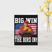 Grote winst Breng de vogel binnen Thanksgiving Gra Kaart (Gele Bloem)