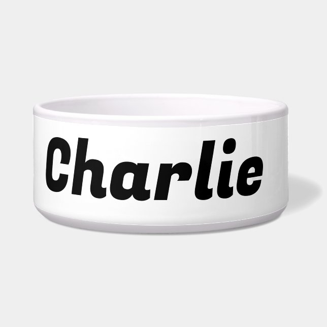 Grote witte aangepaste hondenkom voerbakje (Voorkant)