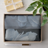 Grote witte, blauwe & zwarte pioenenkunst, Moody F Tissuepapier (Geschenk)