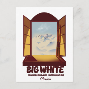 Grote Witte Brits-Columbia Canada ski-poster Briefkaart