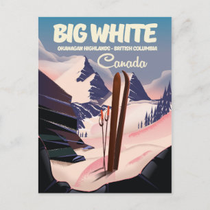 Grote Witte Brits-Columbia Canada skiën. Briefkaart