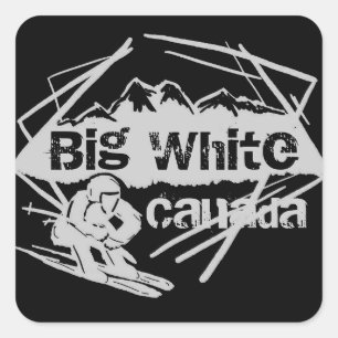 Grote witte Canadese skiër sticker