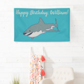 Grote witte haai - Aangepaste verjaardag van de ve Spandoek (Insitu)