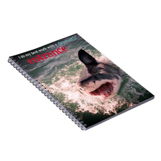 Grote witte haai doorbreken notitieboek (Rechterzijde)