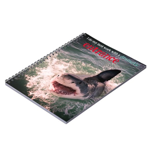 Grote witte haai doorbreken notitieboek (Linkerzijde)