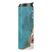 Grote witte haai Funny Jawsome Fish Beach Name Thermosbeker (Gedraaid links)