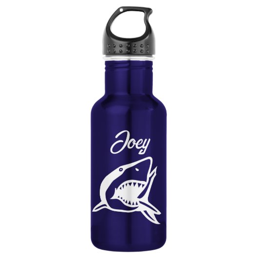 Grote witte haai gepersonaliseerde waterfles waterfles  (Voorkant)