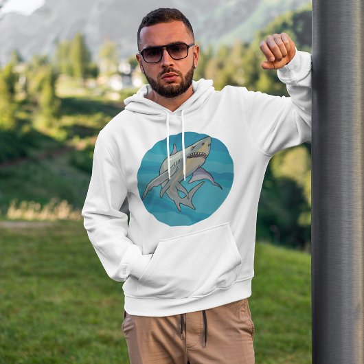 Grote witte haai hoodie