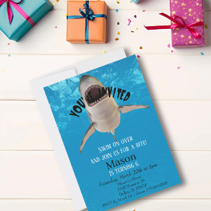 Grote witte haai Je bent uitgenodigd voor de geboo Kaart