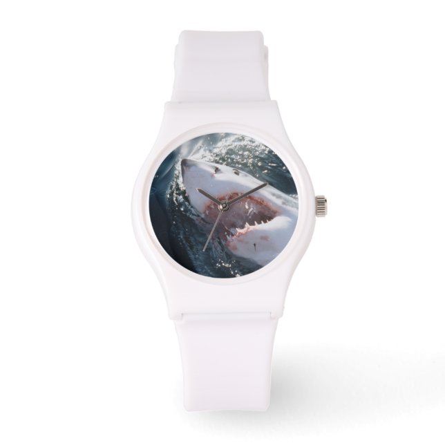 Grote witte haai op zee horloge (Voorkant)